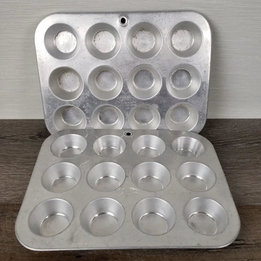 Comet 12 Cup Aluminum Mini Muffin Tin Pan Cupcake Tassies Tarts VTG Bake